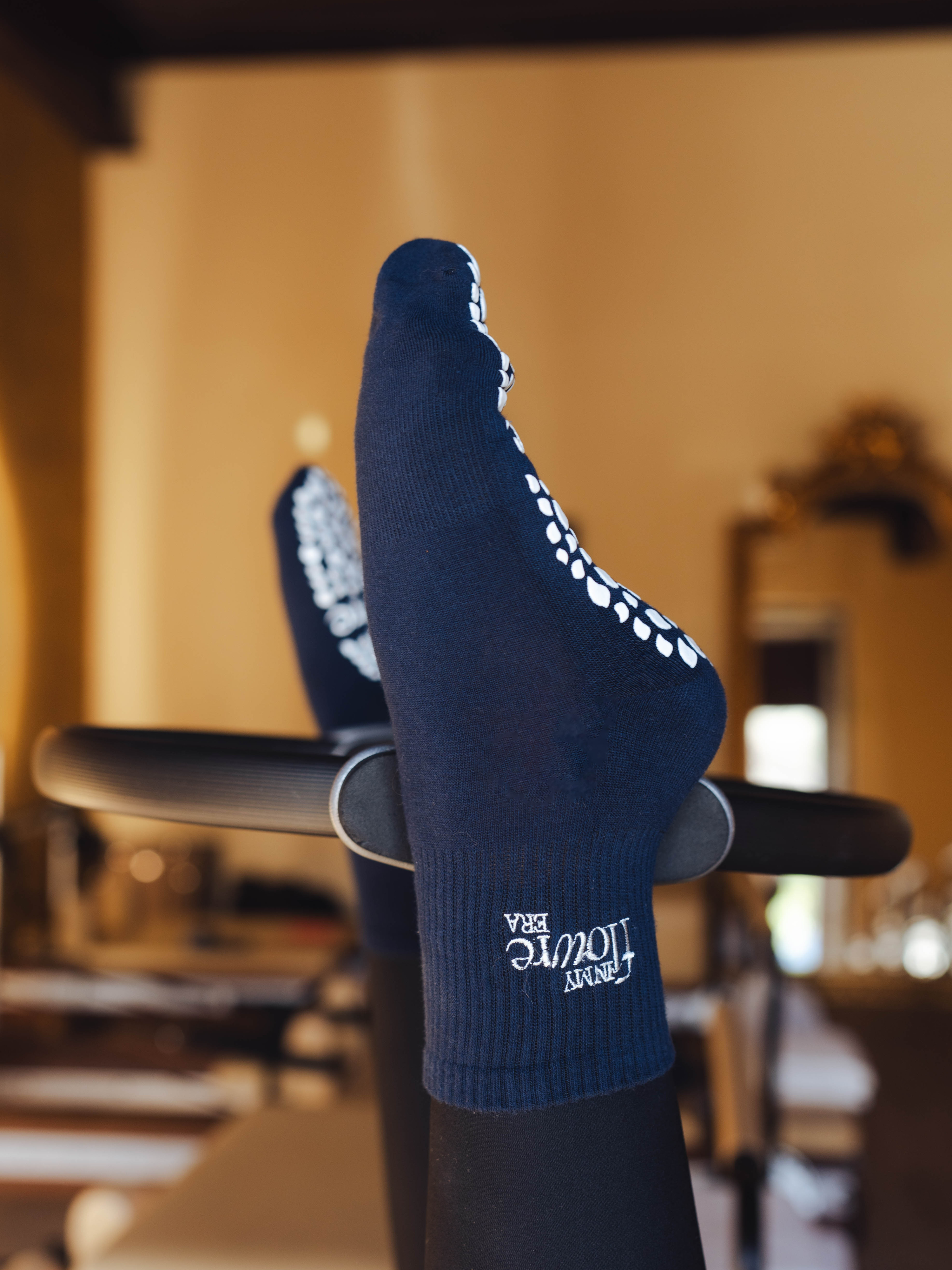 Grip socks brodé - Bleu foncé