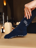 Grip socks brodé - Bleu foncé